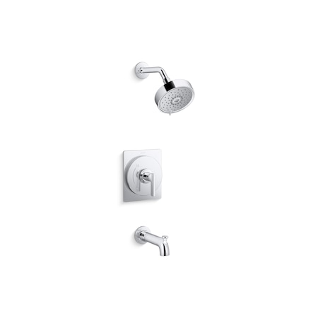 Kohler Studio Mcgee Rite-Temp Bath And Shower Trim Kit 2.5 GPM with Tub Spout Diverter in Polished Chrome TS35917-4Y-CP